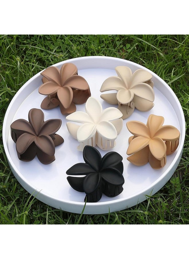 Big Box 4 Hair Claw Clips For Women Girls, Flower Hair Claw Clips For Thin/Medium Thick Hair, Women Hair Jaw Clips Matte Octopus Clip Nonslip Spider Clip,4 Pcs, Brown - Image 5
