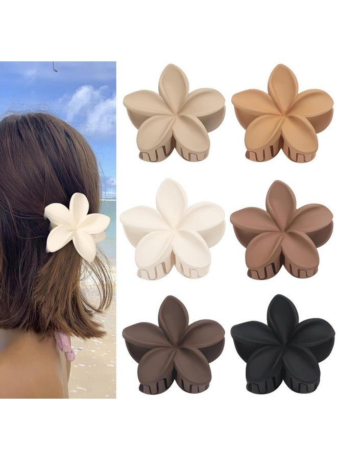 Big Box 4 Hair Claw Clips For Women Girls, Flower Hair Claw Clips For Thin/Medium Thick Hair, Women Hair Jaw Clips Matte Octopus Clip Nonslip Spider Clip,4 Pcs, Brown - Image 4