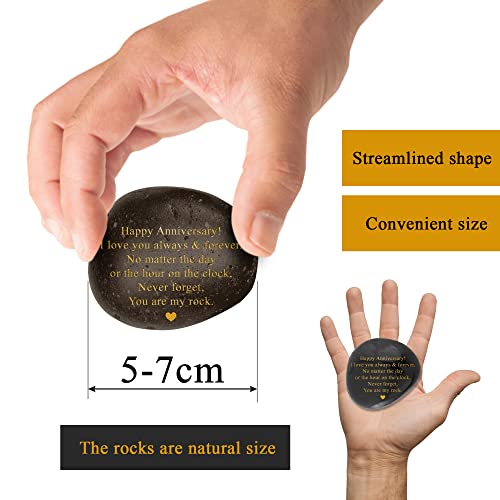 VELENTI Happy Anniversary Decorative Stones Rock - Heartwarming You are My Rock Wedding Presents, Inspiring Anniversaries Keepsake for Her, Decorative Accessories Anniversary Present for Him - Image 3