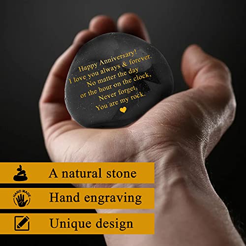 VELENTI Happy Anniversary Decorative Stones Rock - Heartwarming You are My Rock Wedding Presents, Inspiring Anniversaries Keepsake for Her, Decorative Accessories Anniversary Present for Him - Image 2