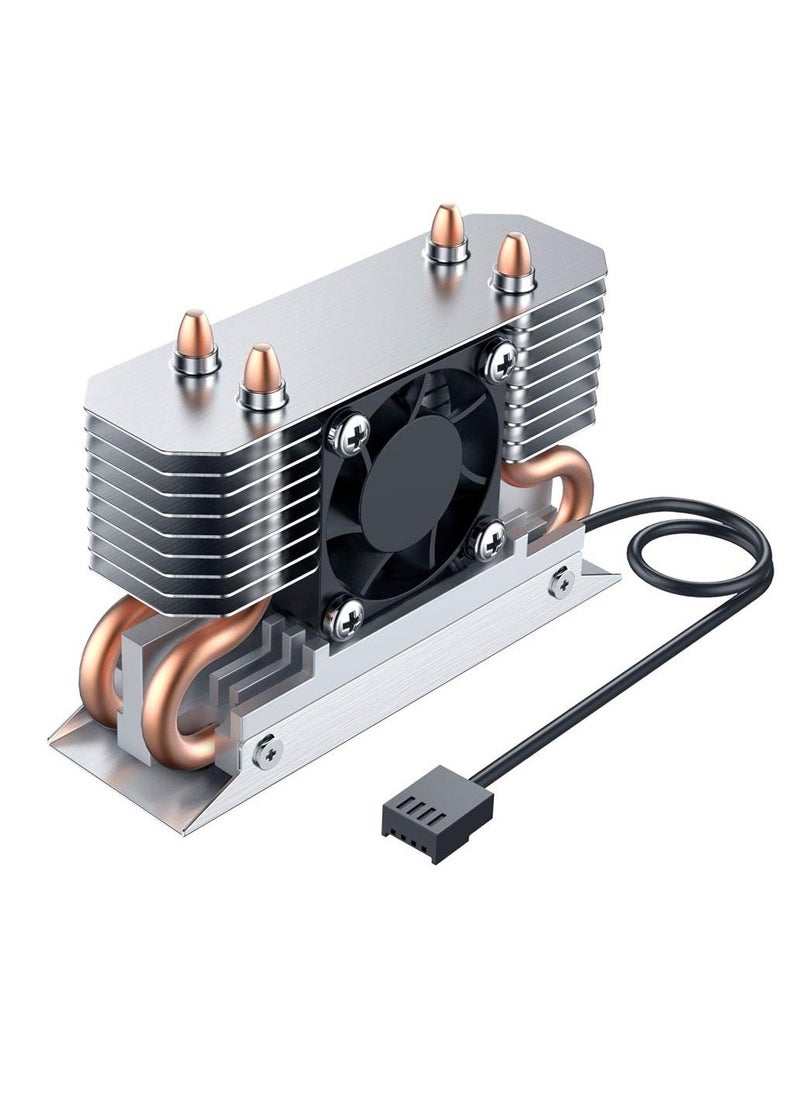 Generic 12V M.2 2280 SSD Heatsink with 30mm PWM Cooling Fan, Copper Heat Pipes and Thermal Pad, SSD Cooler for M.2 2280 NVMe & SATA SSD Only  - Image 1