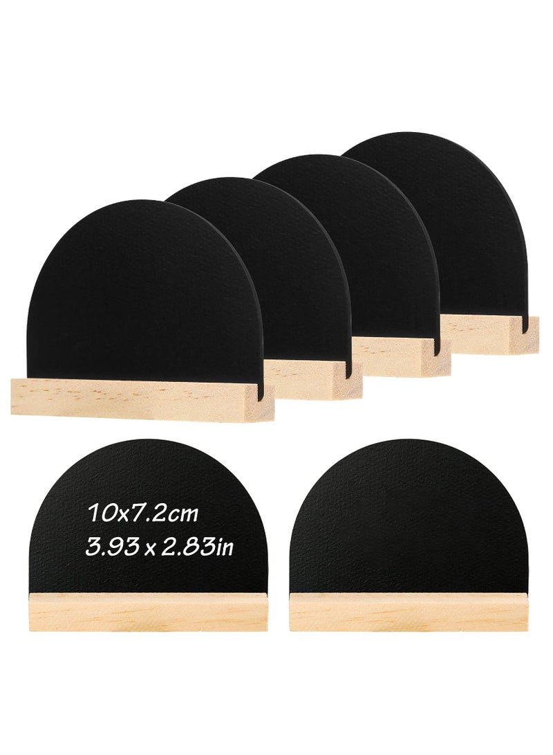 SOLARAE Mini Chalkboard Signs with Easel Stand, 6-Pack Half Circle Double Sided Chalkboard Wooden Chalkboards for Desktop, Food Signs, Wedding Signs, Message Boards, Place Cards, and Event Decorations - Image 5