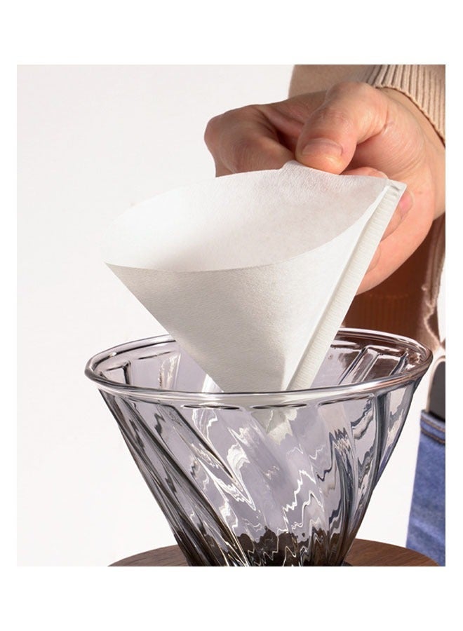 100 Pieces Coffee PaperPortable Coffee Filter Paper With Ears V60 - Image 2