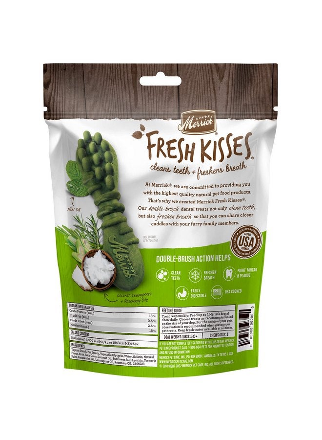 Merrick Fresh Kisses Natural Dental Chews Infused With Coconut And Botanical Oils For Large Dogs Over 50 Lbs - 7 ct. Bag - Image 4