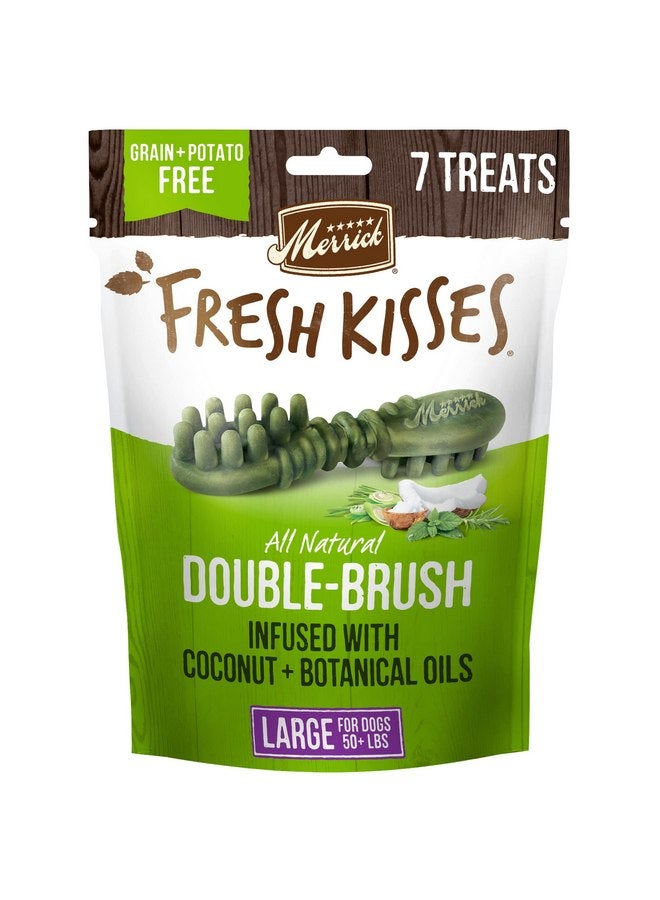Merrick Fresh Kisses Natural Dental Chews Infused With Coconut And Botanical Oils For Large Dogs Over 50 Lbs - 7 ct. Bag - Image 1