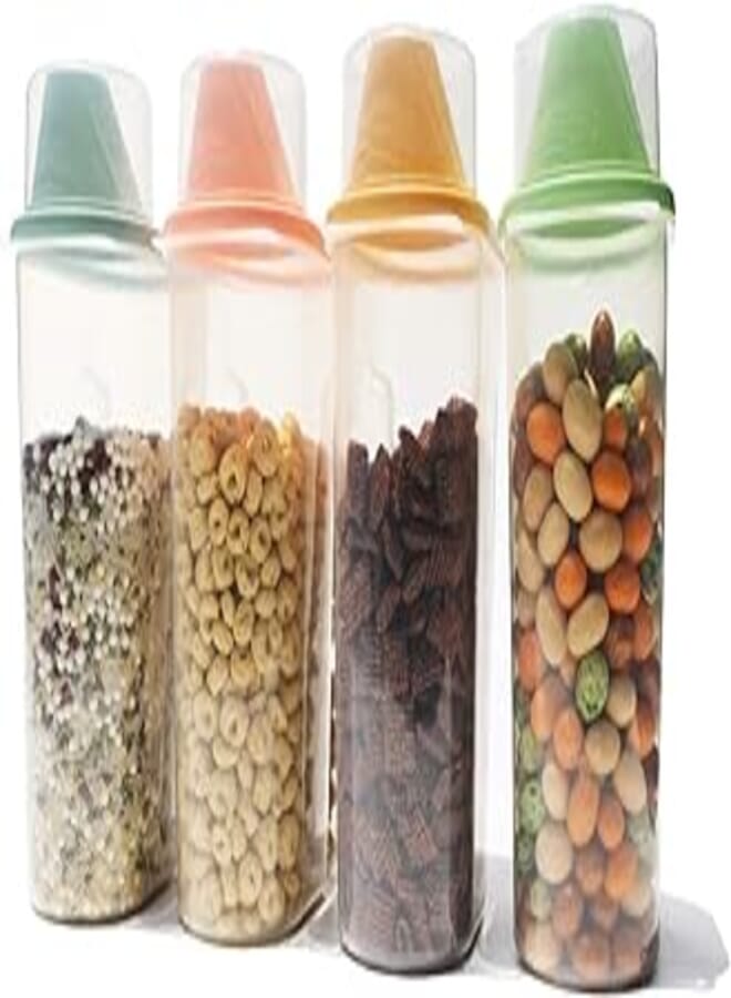 OR Cereal Container, ifboxs Airtight Dry Food Storage Containers, Rice Container, Large Kitchen Storage Container BPA Free, Cereal Container for Flour, Snacks, Nuts and More (2.5L, 4 Pack)