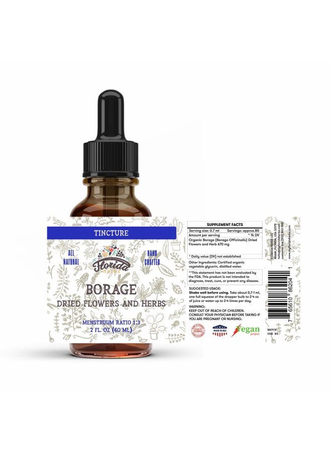 FLORIDA HERBS Borage Liquid Extract, Organic Borage Tincture (Borago Officinalis) Herbal Supplement, Non-GMO in Cold-Pressed Organic Vegetable Glycerin 700 mg, 2 oz (60 ml) - Image 2