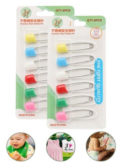 Super ZYouth 2 Packs Baby Safety Diaper Pins, Nappy Pins with Locking Closure, Stainless Steel Baby Pins with Plastic Head for Clothes Diaper Fasteners, Random Color  - Image 1