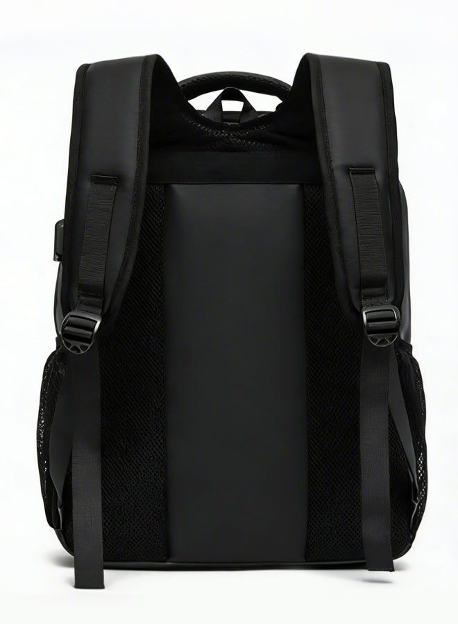 Laptop School Travel Backpack 15.6 Inch, Large Capacity USB Computer Backpack, Water Resistant Anti Theft College Work Bag for Daily Commute Business Trip and Travel, Black - Image 2