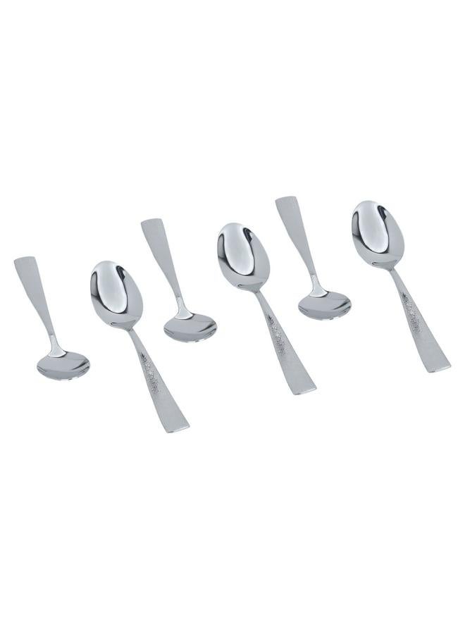 السيف  طقم ملاعق فولاذية 24 قطعة فضية محفورة - Image 5