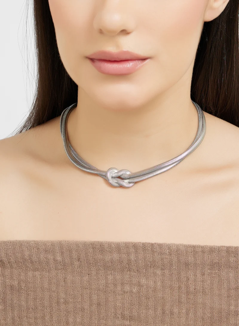 ايلا Knot Detail Short Chain Necklace