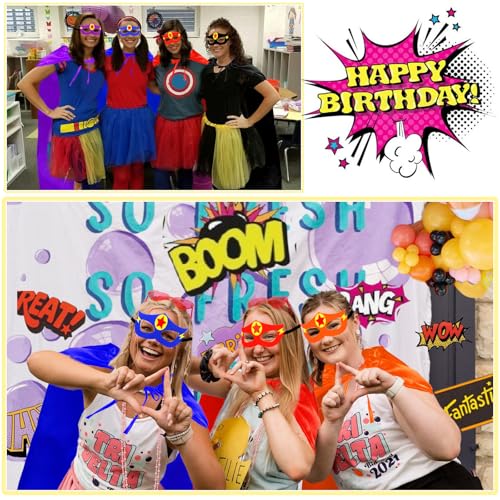 iROLEWIN Superhero Capes for Adults and Masks, 5 Pack Super Hero Capes Costume for Women Men Party Dress Up (4 Pack) - Image 2