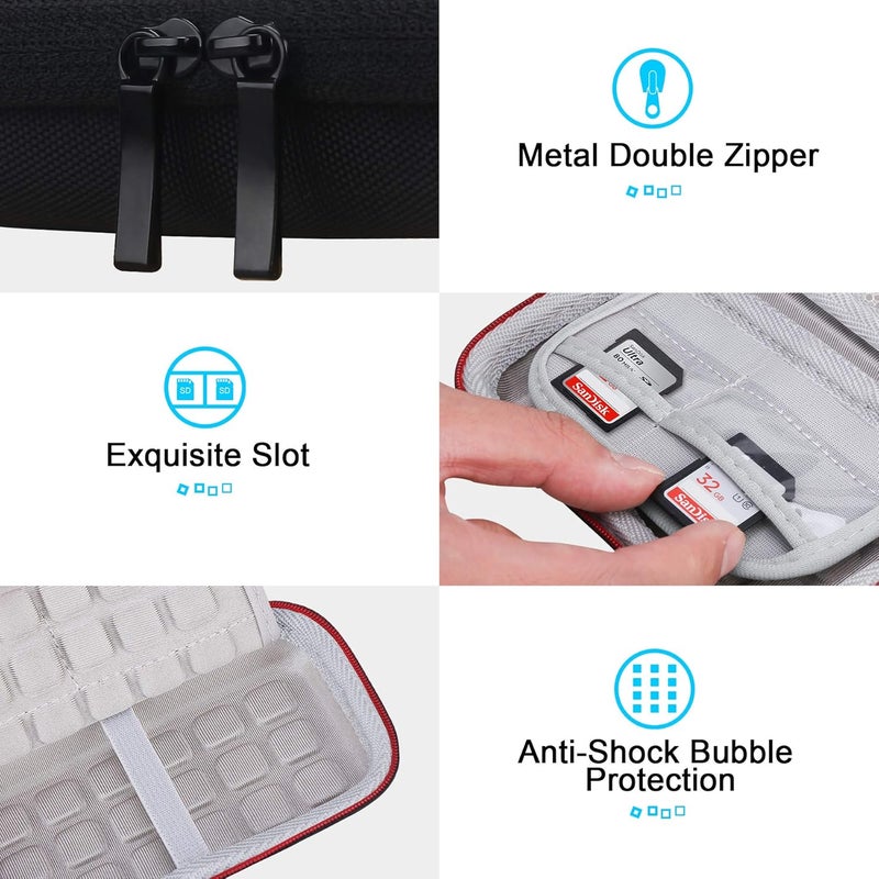 Lacdo Hard Carrying Case for SanDisk Extreme Portable External SSD SDSSDE60 SDSSDE61 250GB 500GB 1TB 2TB 4TB USB-C Solid State Drive EVA Shockproof Water Repellent Protective Storage Travel Bag, Black - Image 2