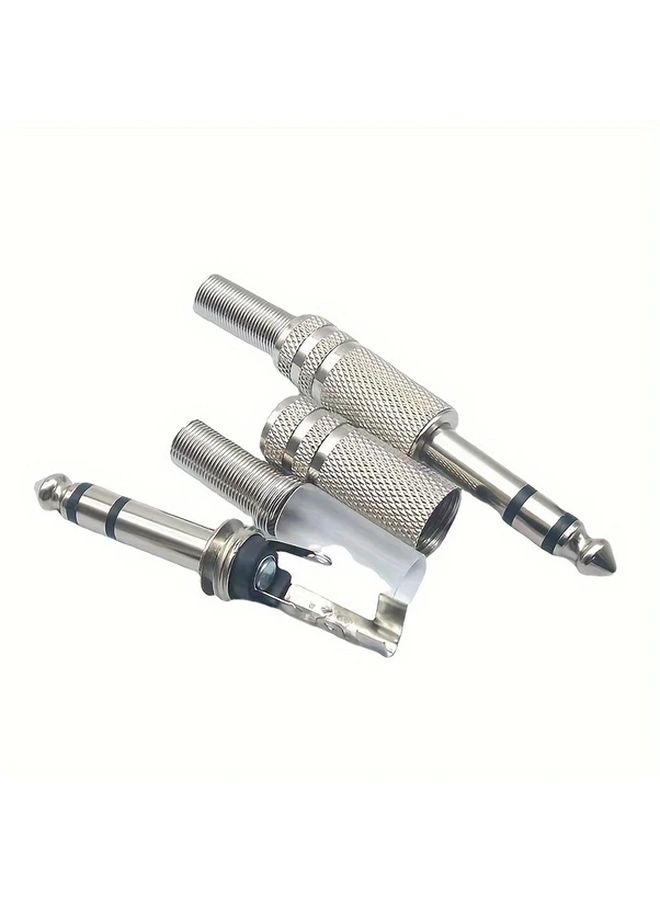 6 5mm Dual Channel Stereo Audio Plug 1 4 Inch Microphone Nickel Plated Metal - Image 5