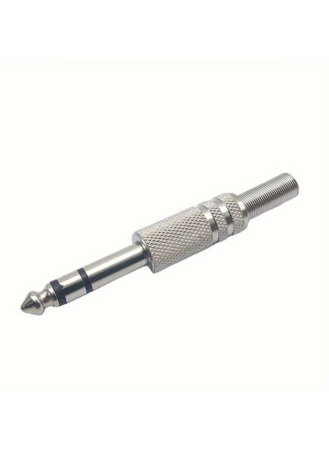6 5mm Dual Channel Stereo Audio Plug 1 4 Inch Microphone Nickel Plated Metal - Image 3