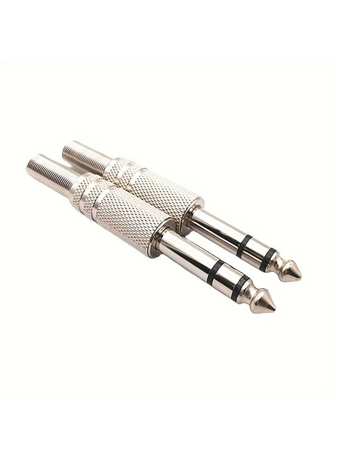 6 5mm Dual Channel Stereo Audio Plug 1 4 Inch Microphone Nickel Plated Metal - Image 4