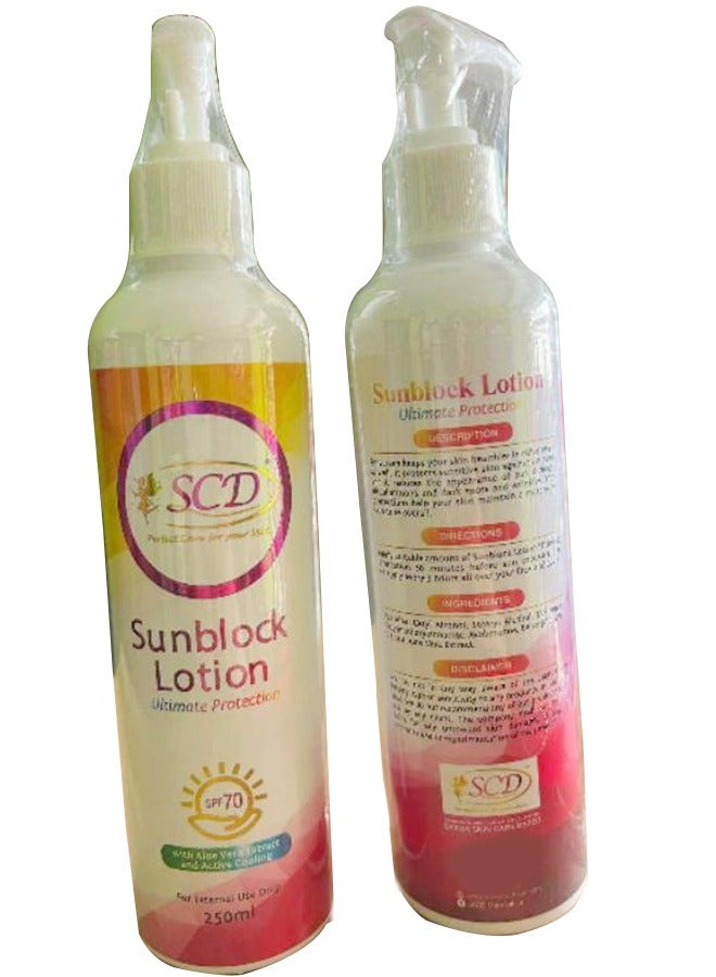 إس سي دي لوشن الوقاية من الشمس بعامل 70 حماية من أشعة الشمس 250 مل