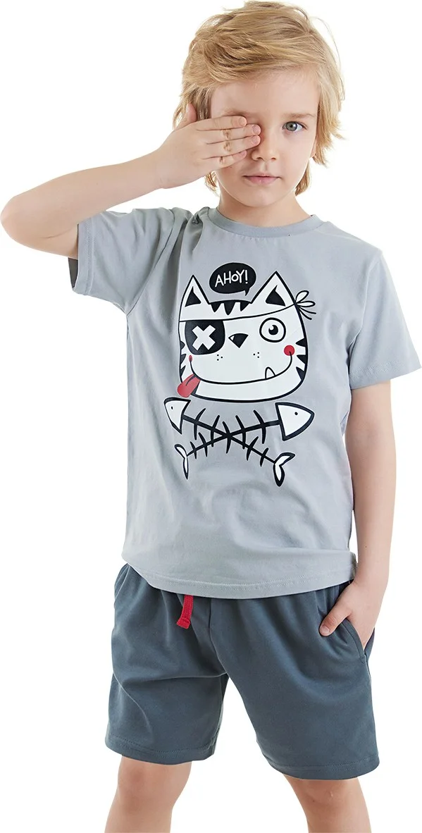 Denokids Ahoy Cat Boy T-Shirt Shorts Set