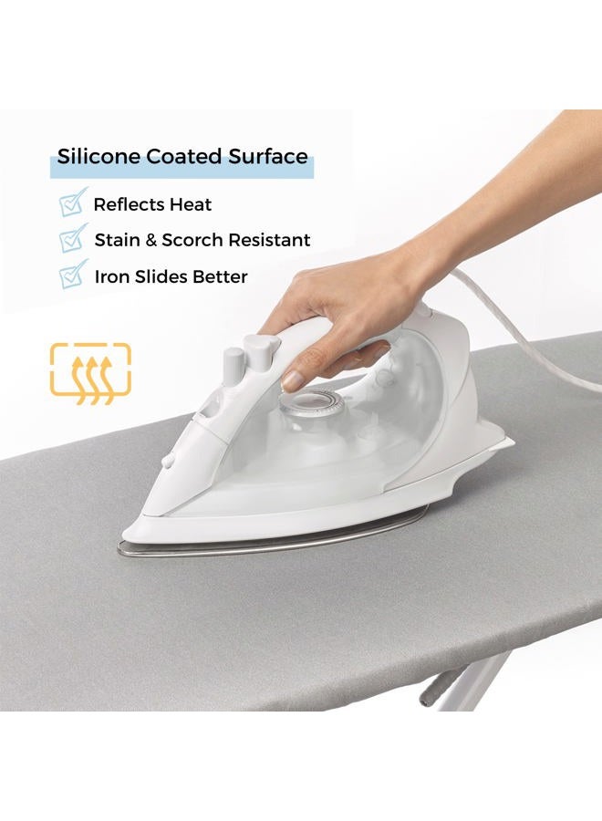 SAVUK Ironing Board Covers and Pad with Wide Size, Adjustable Elastic Edge Fit, Heat Reflective, Fits Boards 130 x 45, 130 x 50 or 125 x 50 Cover Measure 55x135 cm/21"x53" Grey XL - Image 4
