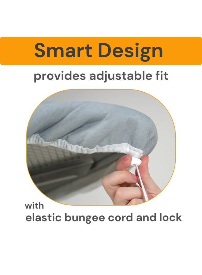 SAVUK Ironing Board Covers and Pad with Wide Size, Adjustable Elastic Edge Fit, Heat Reflective, Fits Boards 130 x 45, 130 x 50 or 125 x 50 Cover Measure 55x135 cm/21"x53" Grey XL - Image 5