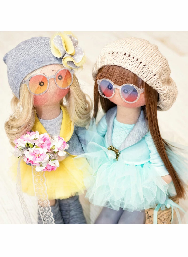 SOLARAE Doll Glasses, Color Clear Frame Mini Sunglasses, Accessories Craft Toy Glasses for Dress Up Pet Cosplay (3 Pcs) - Image 3