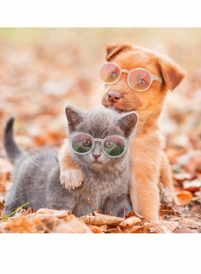 SOLARAE Doll Glasses, Color Clear Frame Mini Sunglasses, Accessories Craft Toy Glasses for Dress Up Pet Cosplay (3 Pcs) - Image 4
