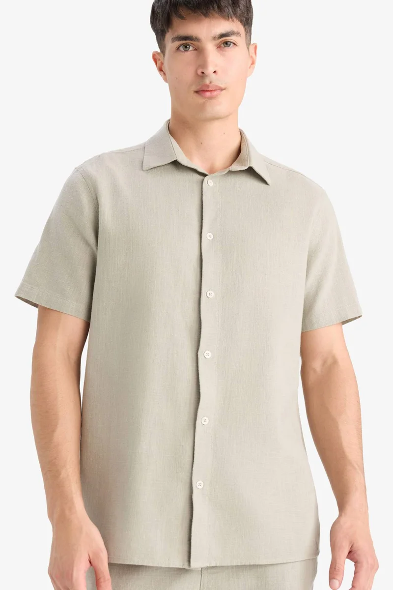 ديفاكتو Regular Fit Polo Neck Summer Cotton Shirt