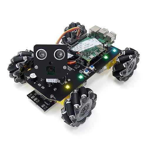 Freenove Mecanum Wheel Car Kit for Raspberry Pi 5 4 B 3 B+ Zero 2 W, Face Tracking, Line Tracking, Light Tracing, Obstacle Avoidance, App Control, Camera, Servo (Raspberry Pi NOT Included) - Image 1