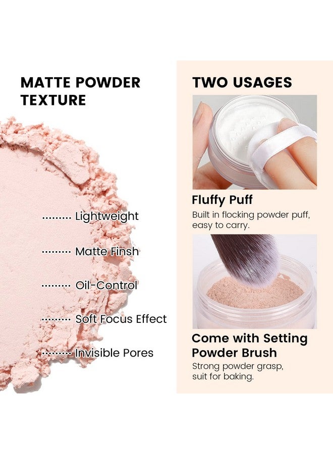 FREEORR Pink Setting Loose Face Powder, Oil Control Minimize Pore, Loose Baking Face Setting Powder Makeup, Soft Focus Make Up Setting Powder, Matte Flawless Finish,8G (02 Pink Complexion) - Image 3