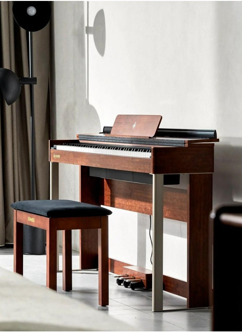 دونر بيانو رقمي مرجح بـ 88 مفتاحًا مع مقعد من دونر DDP-200 - بني  - Image 4