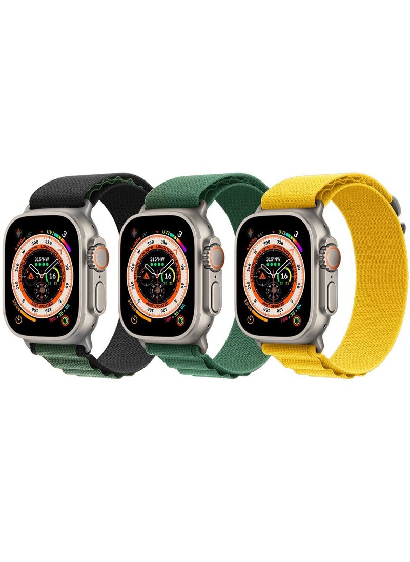 CATANES - 3 Pack For Apple Watch Band 49mm 45mm 44mm 42mm Alpine Loop Band Women Men Adjustable with Metal G-Hook Strap for iWatch Ultra Series SE 8/7/6/5/4/3/2/1 Multicolour - Image 1