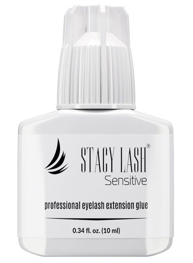Stacy Lash Sensitive Eyelash Extension Glue Stacy Lash 0.34fl.oz/10ml / 5-6 Sec Drying time/Retention – 4-5 Weeks/Black Adhesive/Professional Supplies  - Image 1