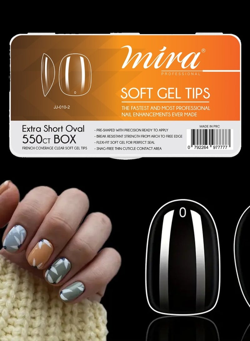 ميرا MIRA CLEAR SOFT NAIL TIPS EXTRA OVAL SHAPE 550PCS PER - Image 3