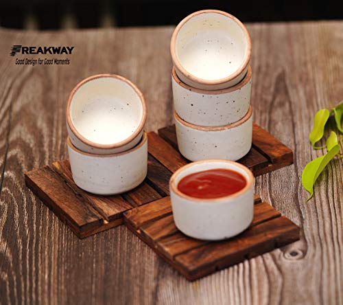 Freakway Ceramic Classic Bowl - 40ml, Set of 6, Off-White - Image 1