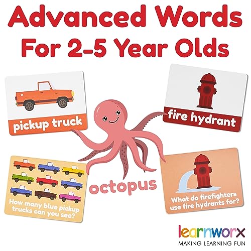 learnworx Advanced Flash Cards for Toddlers 3-5 Years – 101 Flashcards – Preschool Flash Cards – Kindergarten Flash Card for Kids – Toddler Learning – Educational Gift - for Ages 3, 4, 5 & 6 - Image 2