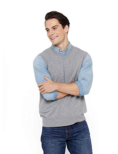State Cashmere Sleeveless Sweater Vest - V-Neck Pullover for Men Made with 100% Pure Cashmere Sourced from Inner Mongolia Goats - Soft, Lightweight & Versatile - (Pale Charcoal, Large) - Image 1