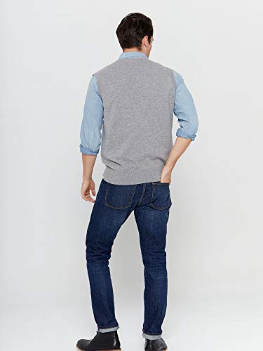 State Cashmere Sleeveless Sweater Vest - V-Neck Pullover for Men Made with 100% Pure Cashmere Sourced from Inner Mongolia Goats - Soft, Lightweight & Versatile - (Pale Charcoal, Large) - Image 3