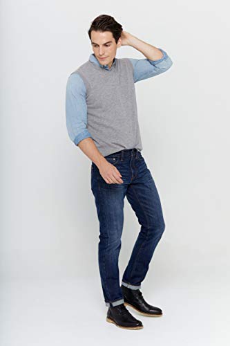 State Cashmere Sleeveless Sweater Vest - V-Neck Pullover for Men Made with 100% Pure Cashmere Sourced from Inner Mongolia Goats - Soft, Lightweight & Versatile - (Pale Charcoal, Large) - Image 4