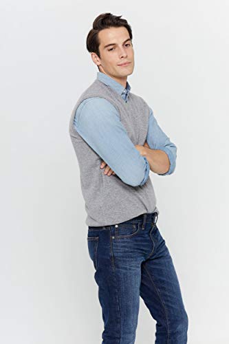 State Cashmere Sleeveless Sweater Vest - V-Neck Pullover for Men Made with 100% Pure Cashmere Sourced from Inner Mongolia Goats - Soft, Lightweight & Versatile - (Pale Charcoal, Large) - Image 5