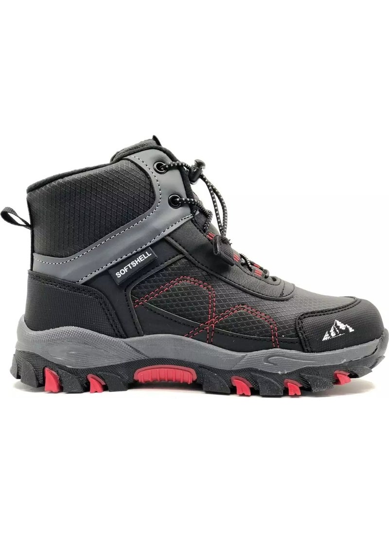 Cool - Alfa Black-Red Rubber Sole Non-Slip Boys Outdoor Boots - Image 1