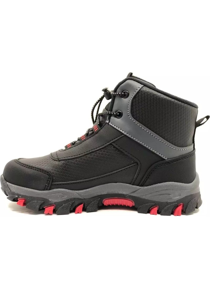Cool - Alfa Black-Red Rubber Sole Non-Slip Boys Outdoor Boots - Image 1