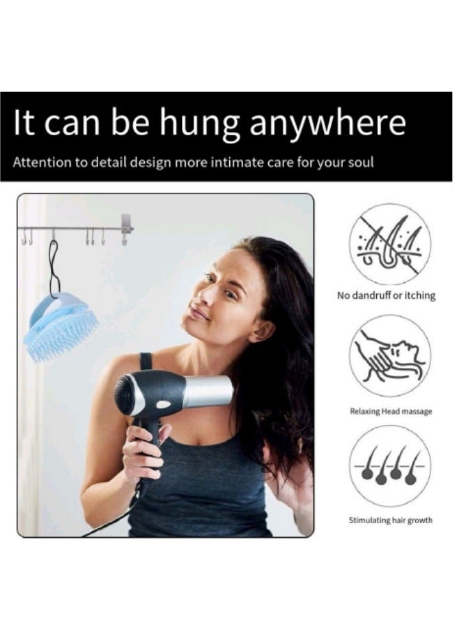 إسكدنيا فرشاة تدليك متعددة الوظائف، مشط شامبو مجوف، فرشاة تدليك حمام منزلية، فرشاة شامبو زرقاء - Image 4