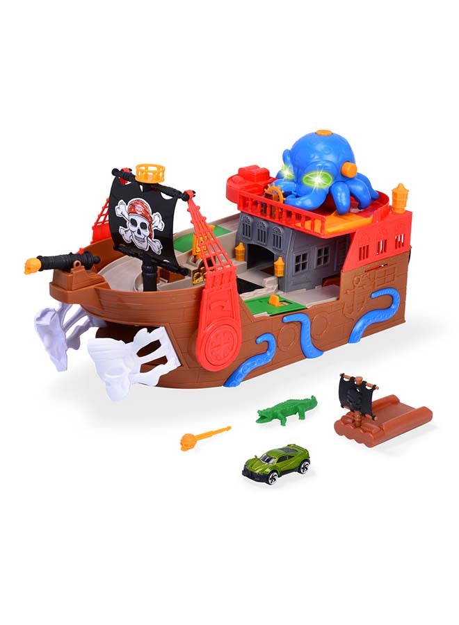 Dickie Pirate Boat Toy Playset, 41.5 cm Floating Pirate Ship with Car Racing Track, Octopus Special Effects, Light & Sound, Accessories Included, Bathtub Toy, Kids Age 3+ - Image 5