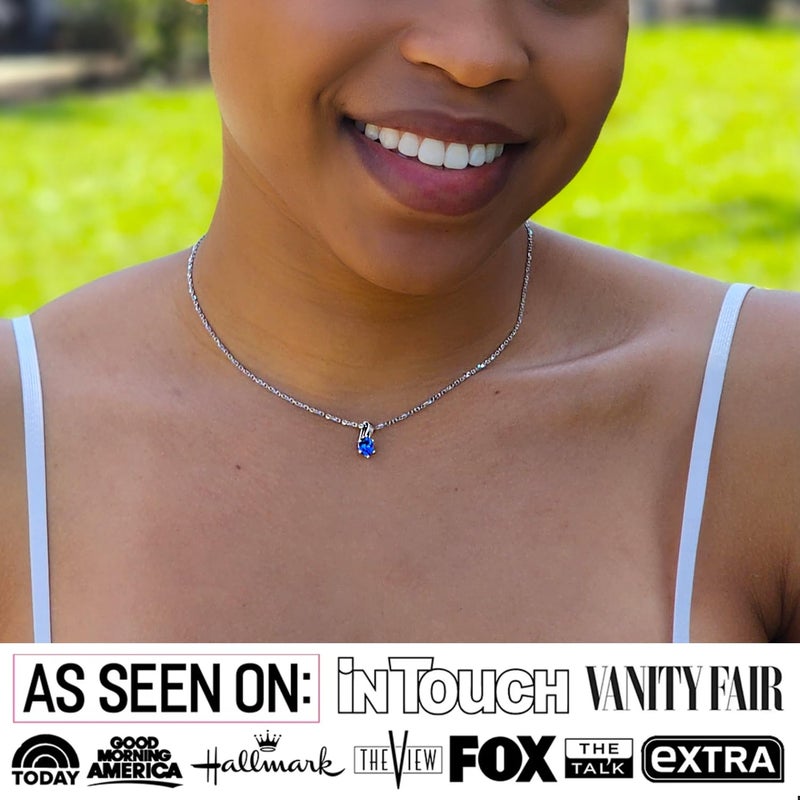 Cate & Chloe 18k White Gold August Birthstone Pendant Necklace with Solitaire 1ct Simulated Diamond Crystals, Peridot Birthstone Necklace for Women, Gift for Her - Image 3