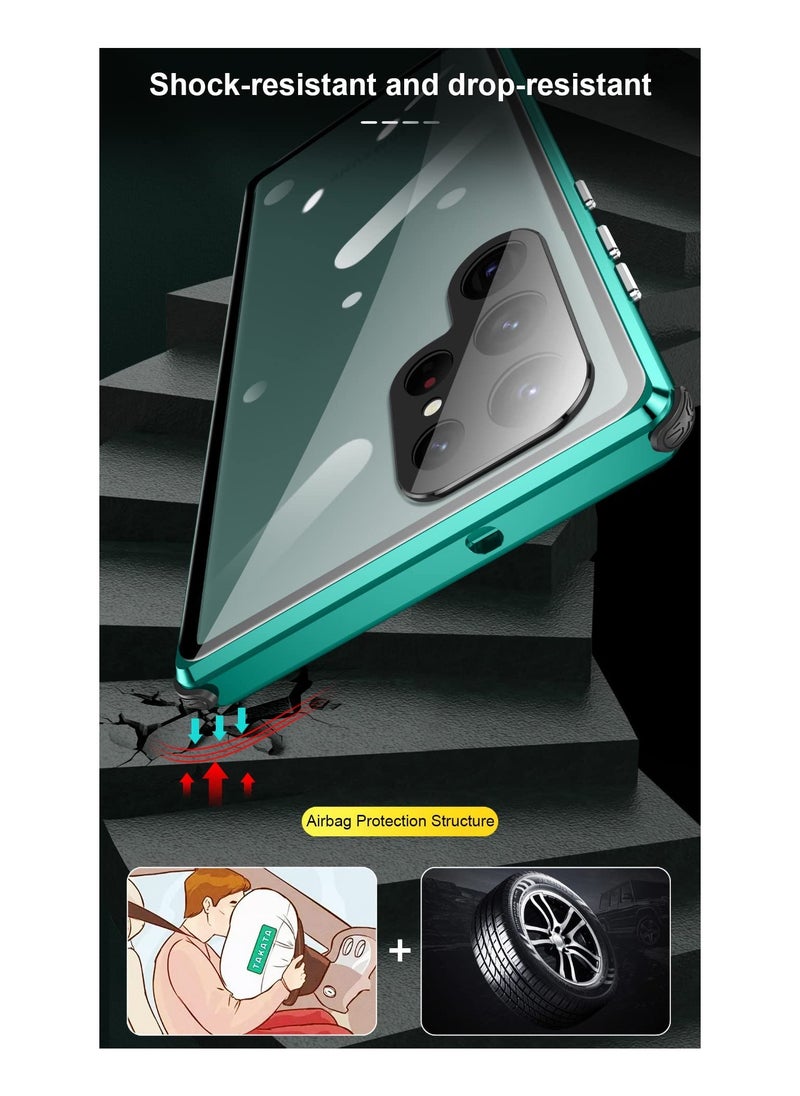 Aookay - Privacy Case for Samsung Galaxy S24 Ultra, Magnetic Thin Metal Frame Double Sided Tempered Glass with Camera Cover Shockproof Anti Drop Protection - Image 1