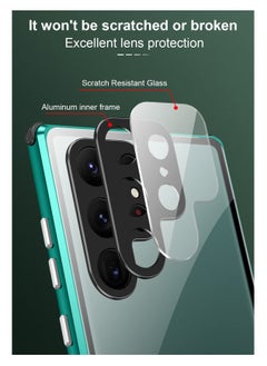 Aookay Privacy Case for Samsung Galaxy S24 Ultra, Magnetic Thin Metal Frame Double Sided Tempered Glass with Camera Cover Shockproof Anti Drop Protection  - Image 2