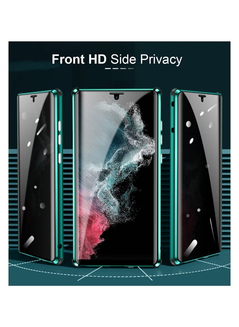 Aookay - Privacy Case for Samsung Galaxy S24 Ultra, Magnetic Thin Metal Frame Double Sided Tempered Glass with Camera Cover Shockproof Anti Drop Protection - Image 1