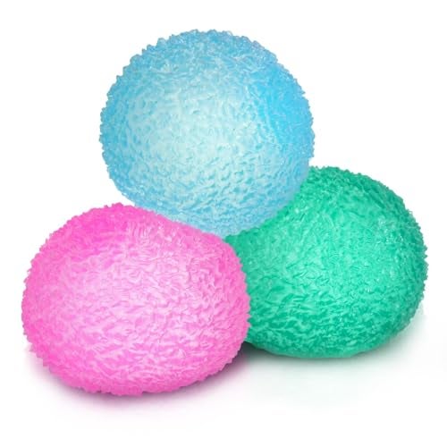 FauKait 3pcs 145 Textured Stress Balls Silky Soft Memory Gel Squeeze Balls Fidget Balls for Anxiety Stress Relief Warm Series Squishy Fidget Toy for Kids and Adults Pack of 3 - Image 1