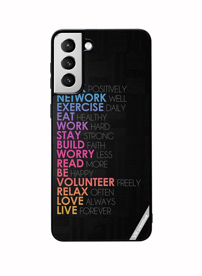 VR CREATIVE Protective Case Cover For Samsung Galaxy S22 5G Think Positively Network Well Design Multicolour - Image 1