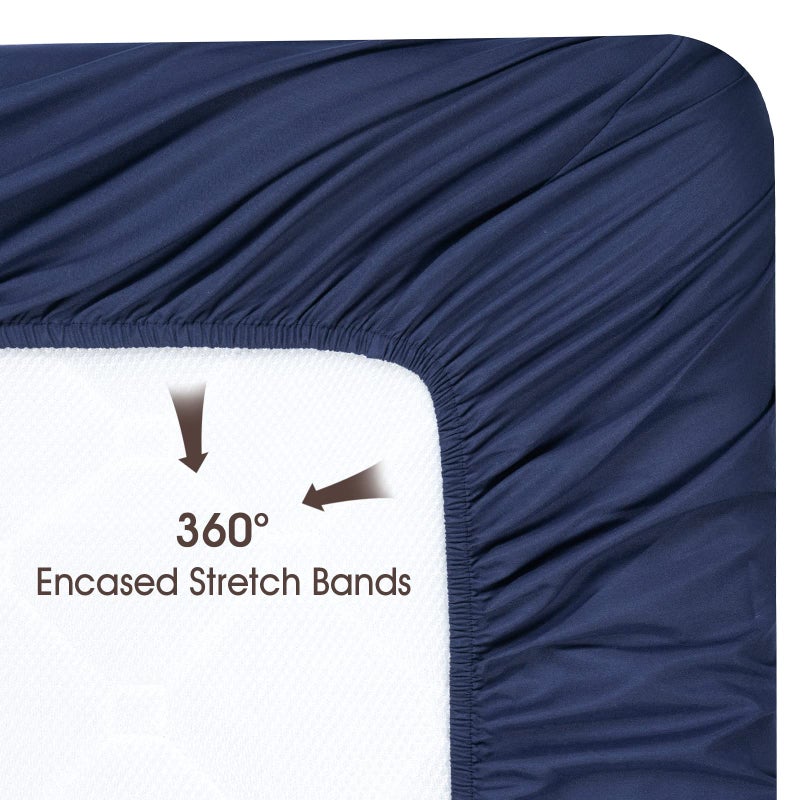 PHF 3 Pack Soft Mini Crib Sheets, Dinosaur Pack N Play Sheets for Baby Boys Girls, No Slip Universal Fit for Pack N Play, Playard, Portable and Mini Crib Mattresses,Navy Dinosaur - Image 5